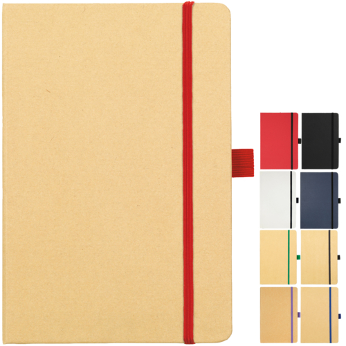 Image showing the various colours available in the A5 Kraft Eco Branded Notebooks Collection from The Notebook Warehouse, the best website for Branded Notebooks and Promotional Pens.
