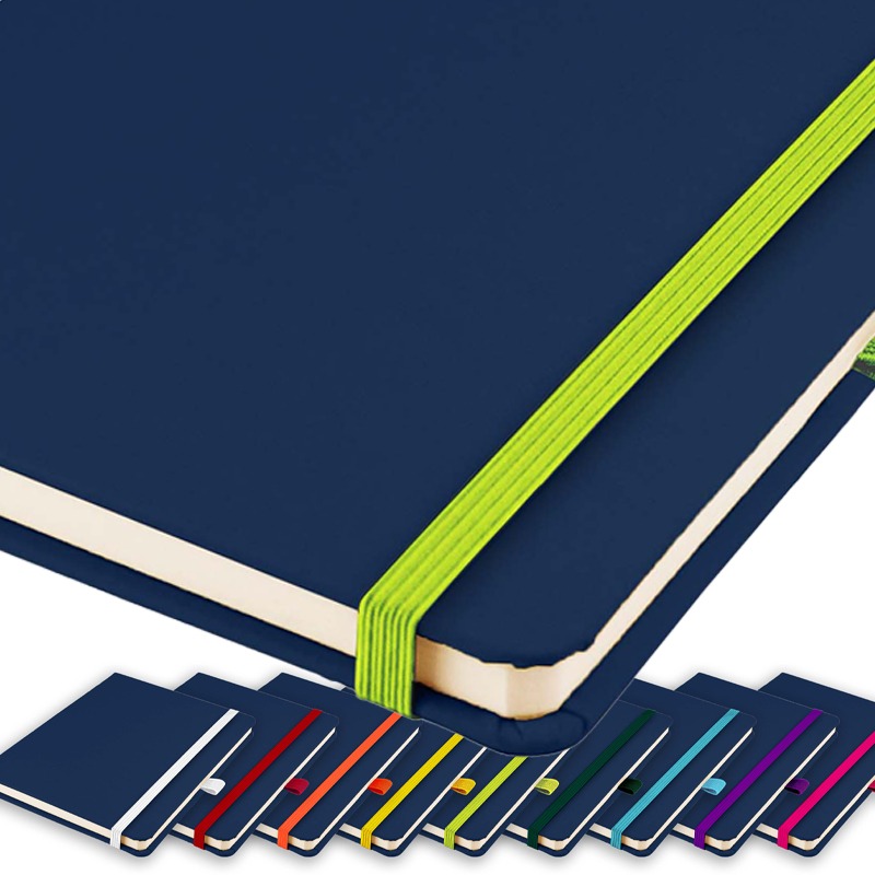 Contrast Elastic Strap Toretto Blue Contrast Promotional Notebooks from The Notebook Warehouse. Solid Blue Soft Touch Cover with contrasting elastic strap.