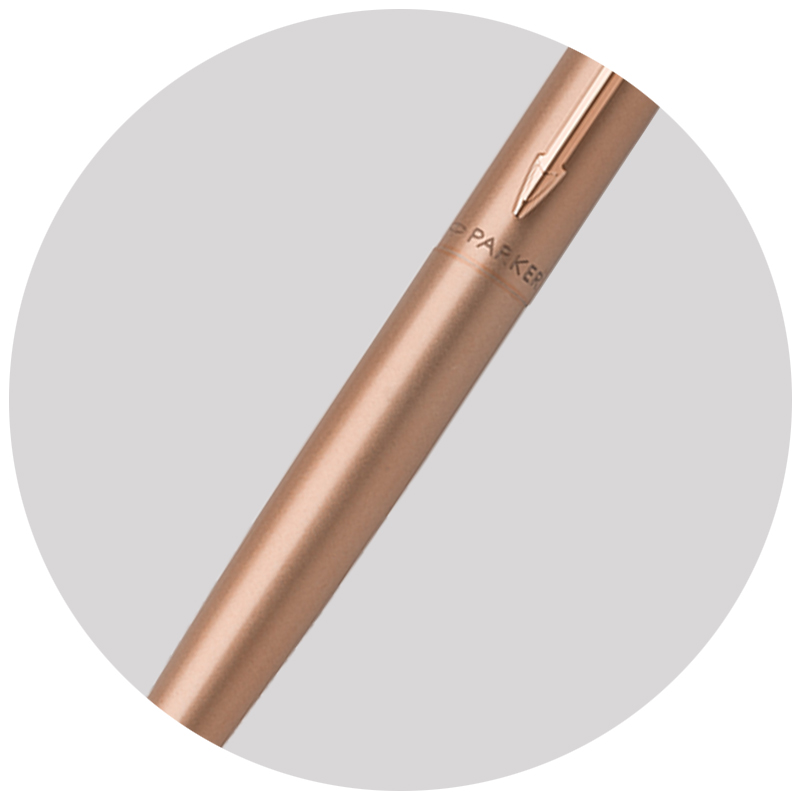 Image showing the matte finish the Promotional Parker Pens called Xl Monochrome from The Notebook Warehouse. Available in four monochrome colours including Rose Gold
