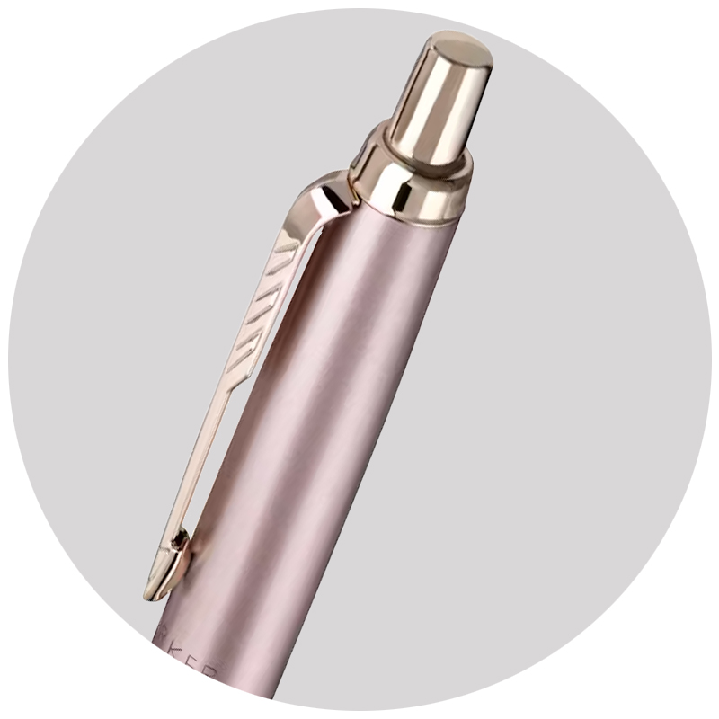 Image showing the shiny push button on the Promotional Parker Pens called Xl Monochrome from The Notebook Warehouse. Available in four monochrome colours including Gold