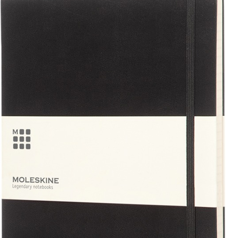 Moleskine Hardcover Xl Ruled Elastic Strap Image showing the Elastic Strap on the Moleskine Hardcover XL Ruled Branded Notebook from The Notebook Warehouse