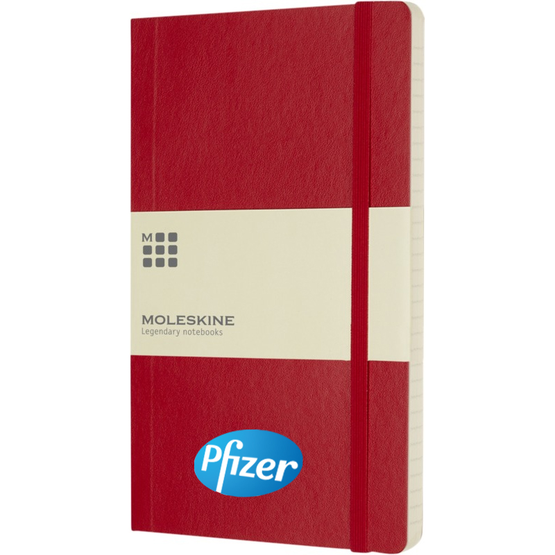 Digital Print Image showing a digital printed logo on the Moleskine Soft Cover Large Notebook from The Notebook Warehouse