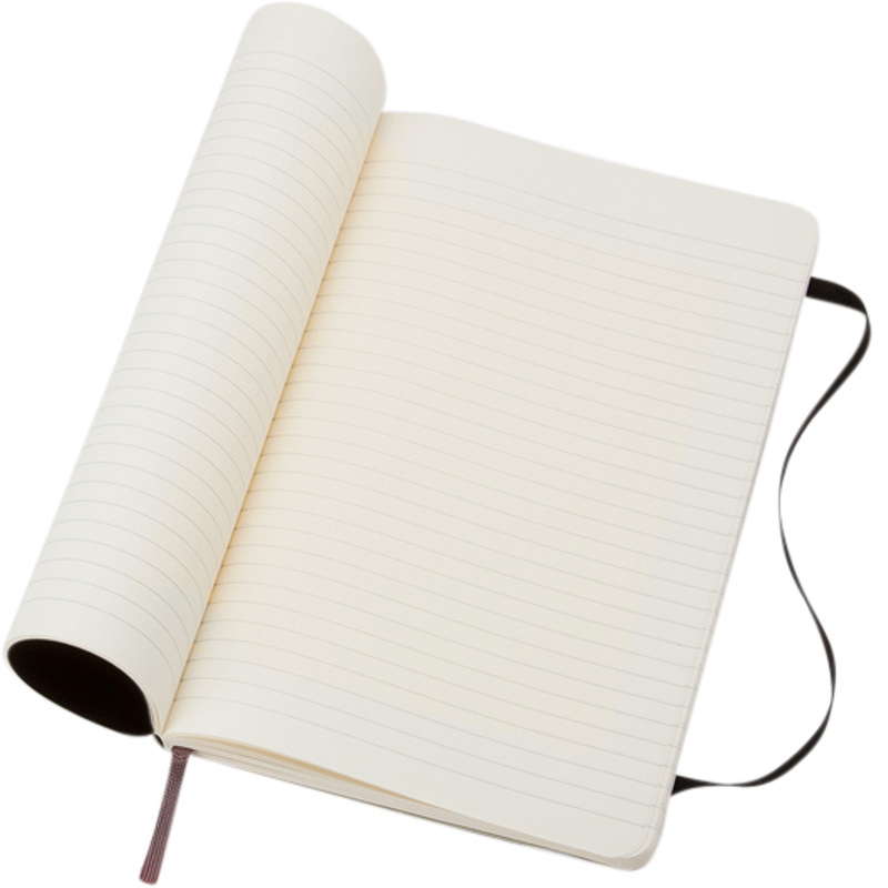 Lined Paper Image showing the Lined Pages in the Moleskine Soft Cover Large Notebook from The Notebook Warehouse